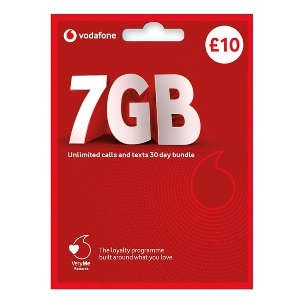 Vodafone Pay As You Go - Includes 7 Gb Data, Unlimited Calls And Sms (Uk Sim Card) 76300554