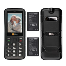 AGM M9 Basic Mobile Phone, 4G LTE Unlocked Dual SIM, 3 Card Slots/128GB TF Expand, Large Buttons & Font, Speed Dial, FM Radio & Flashlight, IP68 Wate