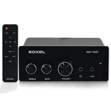 Roxel AMP-150BT Amplifier for 2 Channel Wireless Stereo Audio Amplifier Receiver, Mini Hi-Fi Amp for Speakers up to 90W x 2, with Bass and Treble Con