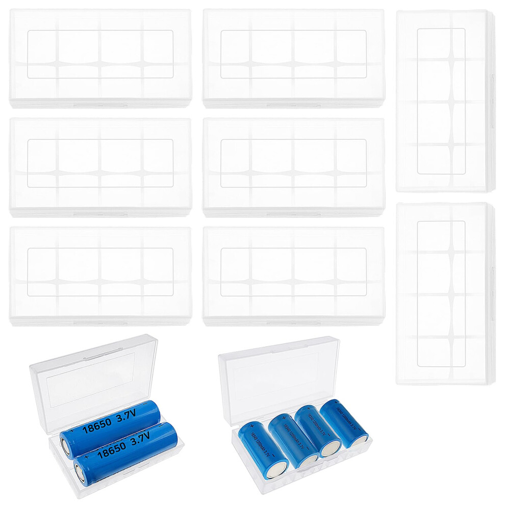 10 Pcs 18650/16340/Cr123a Plastic Battery Case, Kuoqiy Cell Battery Storage Case Holder Box, Multifunctional Battery Holder, For 18650 Cr123a 16340 B 44277321