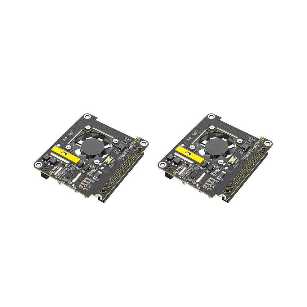 2X Poe Hat For Raspberry Pi 5 With Cooling Fan/Computer Module 5, With Automatic Discoloration Led Light 6031068266200