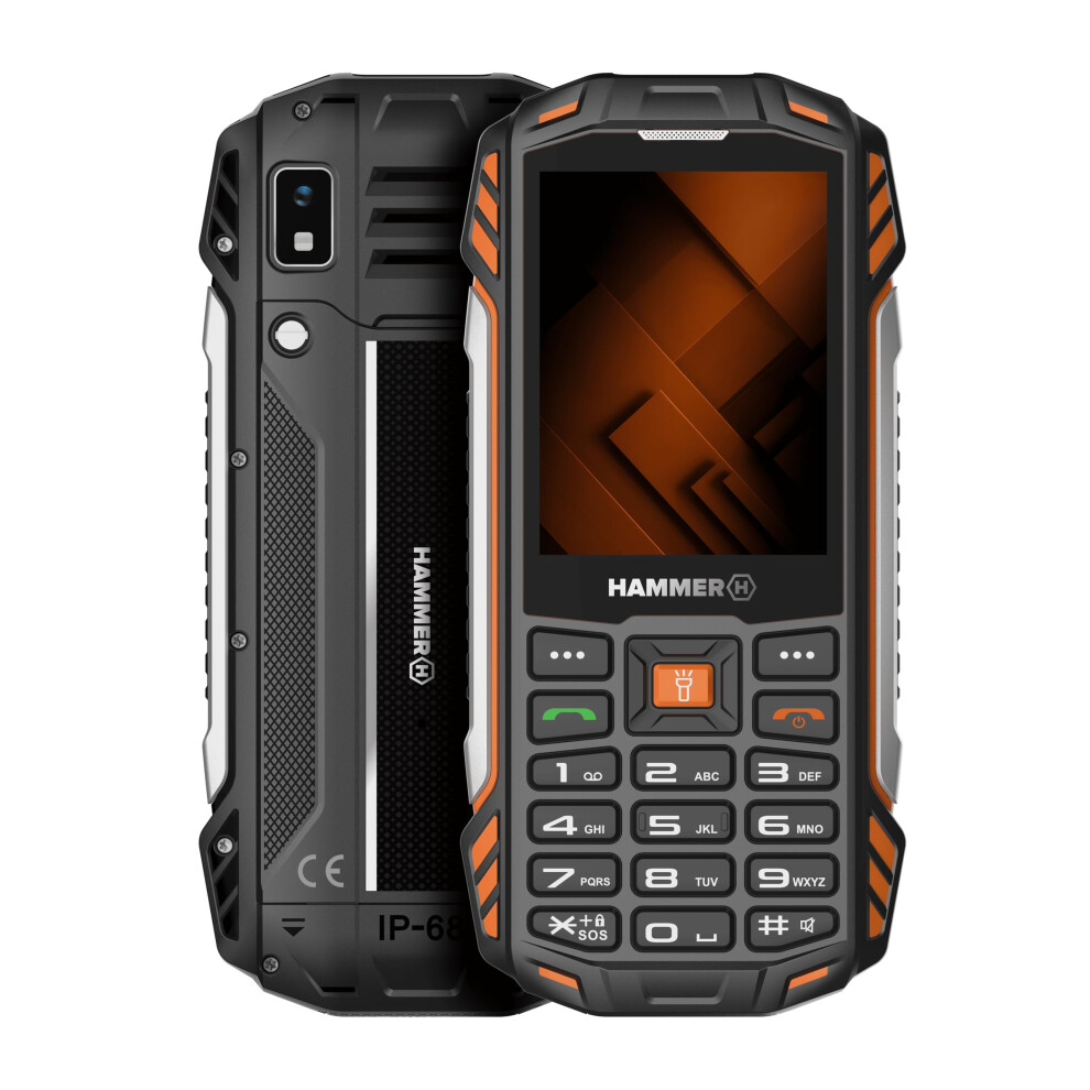 Hammer H Forge Power Plus Lte Outdoor Mobile Phone, Unlocked, Push-Button, 128 Mb, 4000 Mah, 2.8" Ips Display, Flashlight, Ip68, Fm Radio, 3.5 Mm, 2 10730386