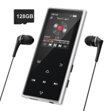 128GB MP3 Player with Bluetooth 5.3, AGXOV Music Player with Built-in HD Speaker, FM Radio, Voice Recorder, HiFi Sound, E-Book, Earphones Included