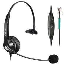 Callez RJ9 Phone Headset with Microphone Noise Cancelling, Office Telephone Headset Compatible with Polycom NEC Avaya BT Converse Paragon Mitel Alcat