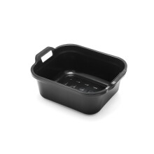 Addis 517936 Large Rectangular 10 Litre Washing Up Bowl with Handles, Black, 39 x 32 x 14 cm