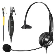 Landline Phone Headset with Microphone Noise Cancelling, RJ9 Telephone Headset for Yealink T41 T42S T46S T48S Avaya 1608 9608 Cisco 7905 7911 Grandst