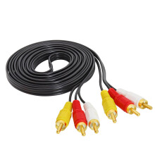 DR. WATCH 3 RCA Male to 3 RCA Male Cable - 3M/9.84ft Audio Video AV Cable for TV/DVD/Home Theater - Gold-Plated Connectors, Oxygen-Free Copper [RL71]