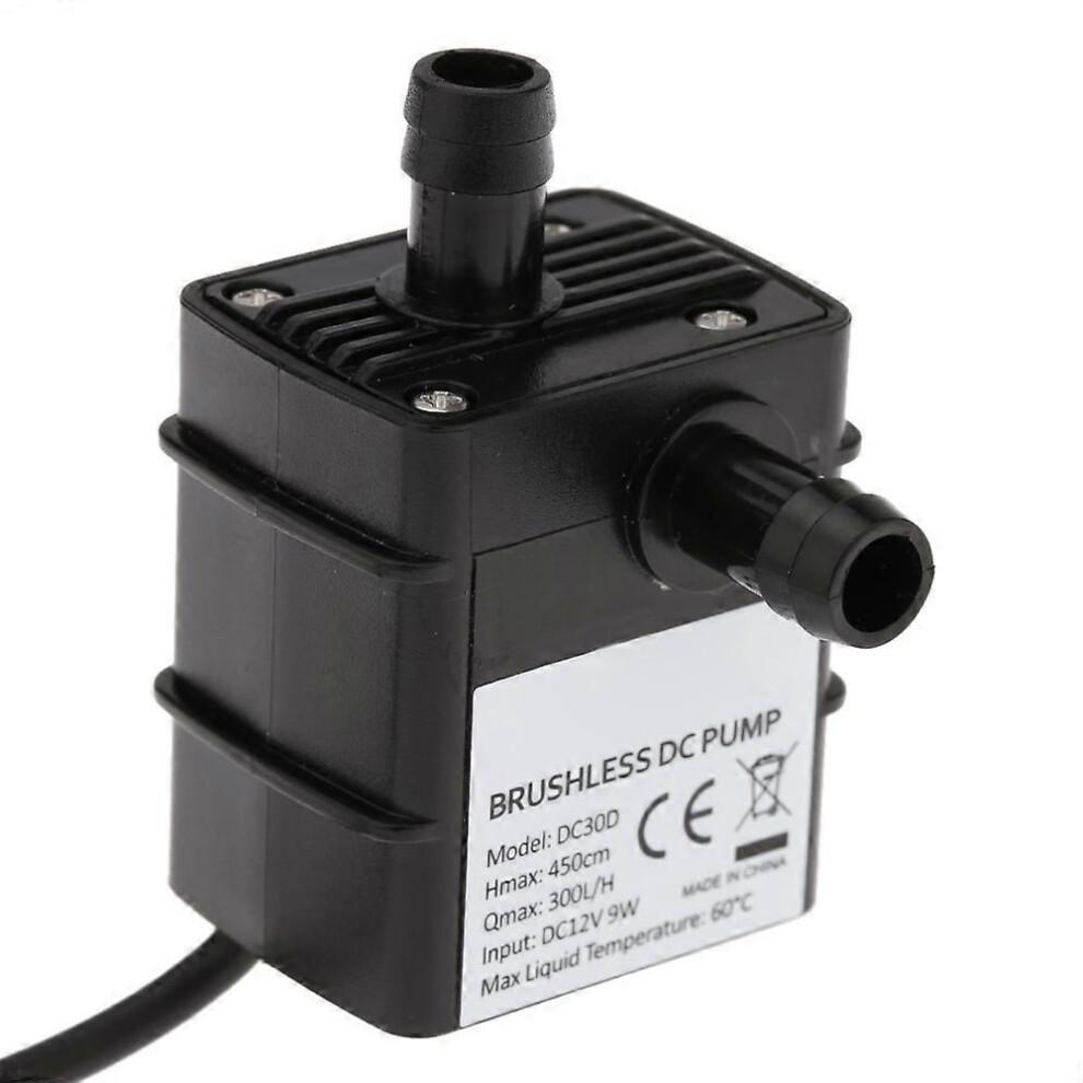 Decdeal Ultra-Quiet Mini Dc12v 9W Micro Brushless Water Oil Pump Waterproof Submersible Fountain Aquarium Circulating 300L/H Lift 450Cm 9152359467247