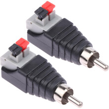 Koprek 2 Pcs RCA to Speaker Cable Adapter, Speaker Cable Connector Phono Plug RCA Male Male To AV 2 Screw Female Connectors to AV Video Speaker Wire