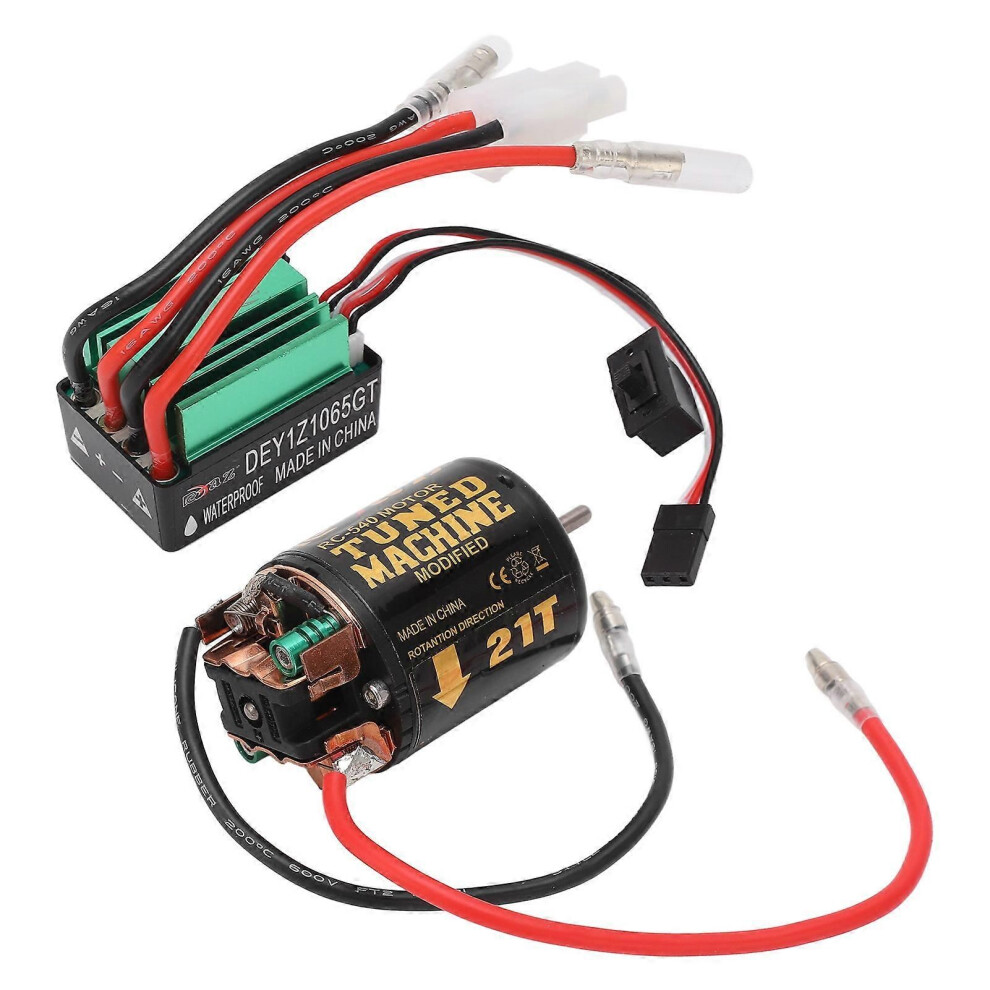 Brushed Motor Esc Combo With 540 21T Brushed Motor 65A Waterproof Brushed Esc For Traxxas For Tamiya Green 9152359467179