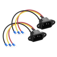 PNGKNYOCN IEC C14 Panel Mount Plug Adapter,10A 250V 3 Pin IEC Power Socket Inlet Module Connector with 3 Wires for Household Appliances or DIY Device