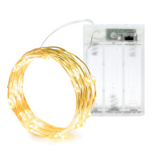 Annefly Battery Operated 2M 20 LED Timer Fairy String Lights Silver Wire Firefly Lights for Bedroom Indoor Outdoor Jars Christmas Wedding Party Festi