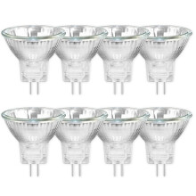 Caldarax 8 Pack MR11 GU4 20W 12V Halogen Reflector Bulb, Warm White 2700K, Dimmable Halogen Spotlight 35mm Diameter, 250LM, GU4 Bi-Pin Base, 30Beam
