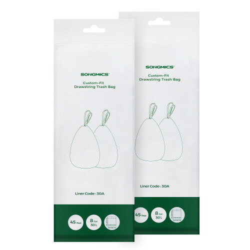 Songmics SONGMICS Drawstring Bin Liners 30L Bin Liners Code 30A Customized 2 Rolls 9