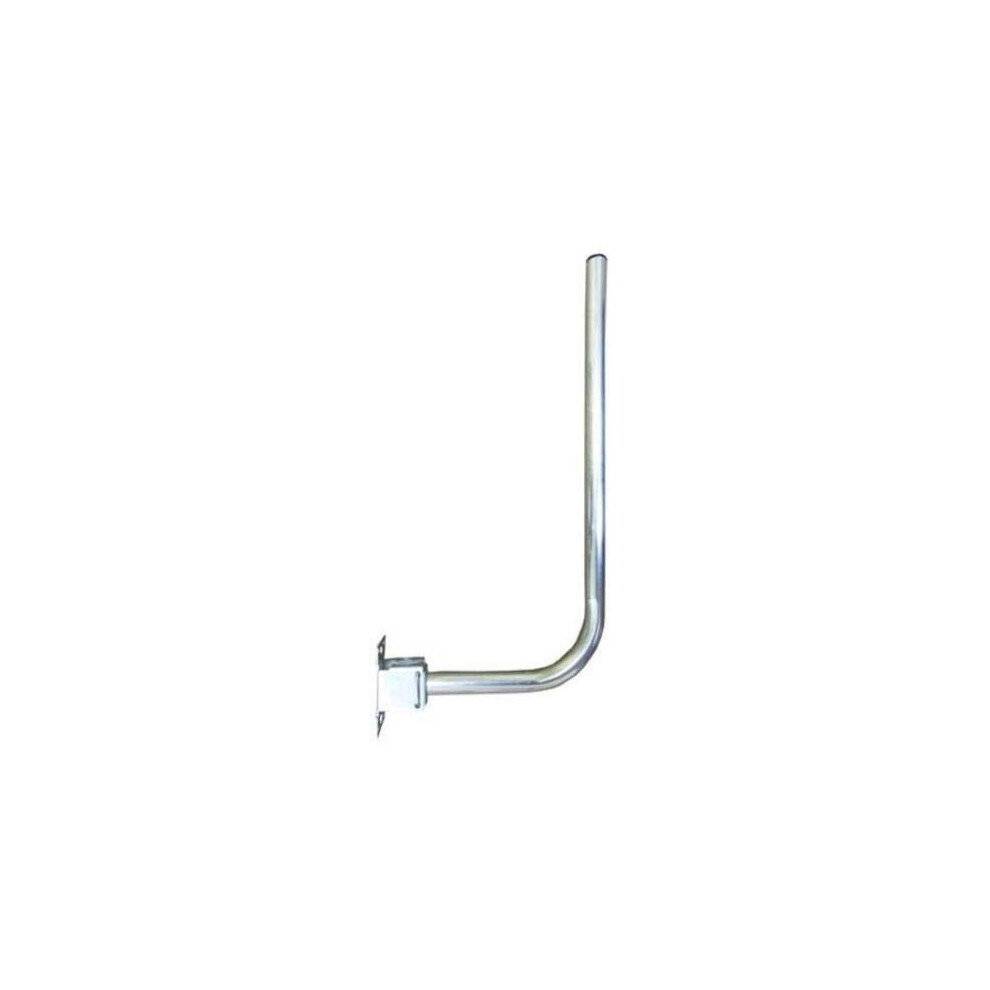 2Â Foot Bent L Shaped Alloy Tv Aerial Mast Pole & Bracket Kit By Electrosmart ~ For Loft/Eaves/Wall Etc 61027091