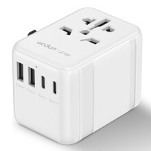 ocdun Universal Travel Adapter, International Plug Adapter with 2 USB-C and 2 USB Ports, Worldwide All-in-One Plug Adaptor for EU, UK, USA, Australia