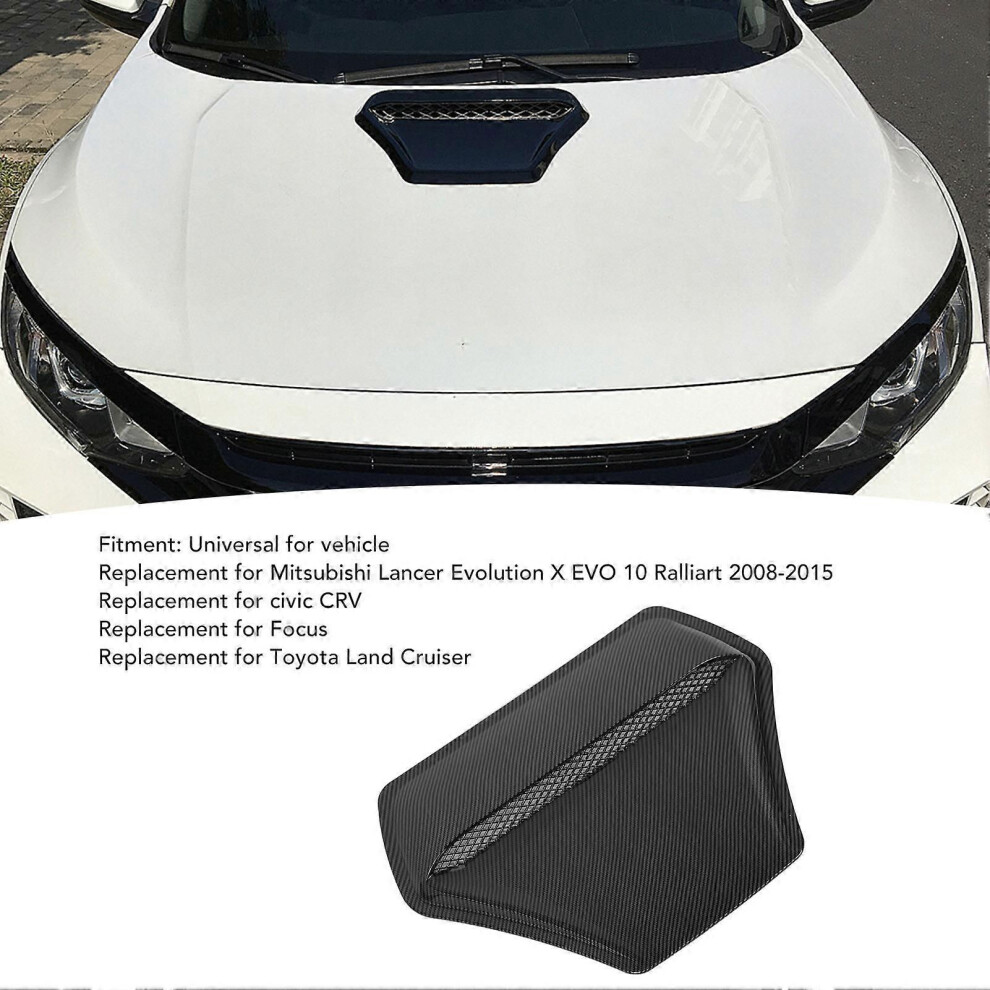 Car Hood Air Vent Cover Heat Resistance Bonnet Air Outlet Trim Replacement For Mitsubishi Lancer Evolution X Evo 10 Glossy Black 9152359468053