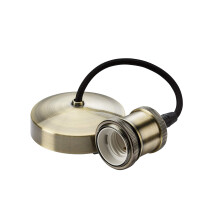 Knightsbridge 6 Inch E27 Vintage Pendant Set in Antique Brass, 150mm