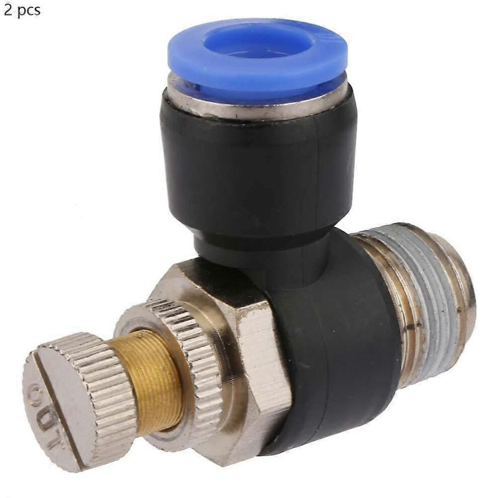 2Pcs Tube Air Flow Speed Controller Pipe Pneumatic Fitting Regulator Valve Sl10-03 9152359468626