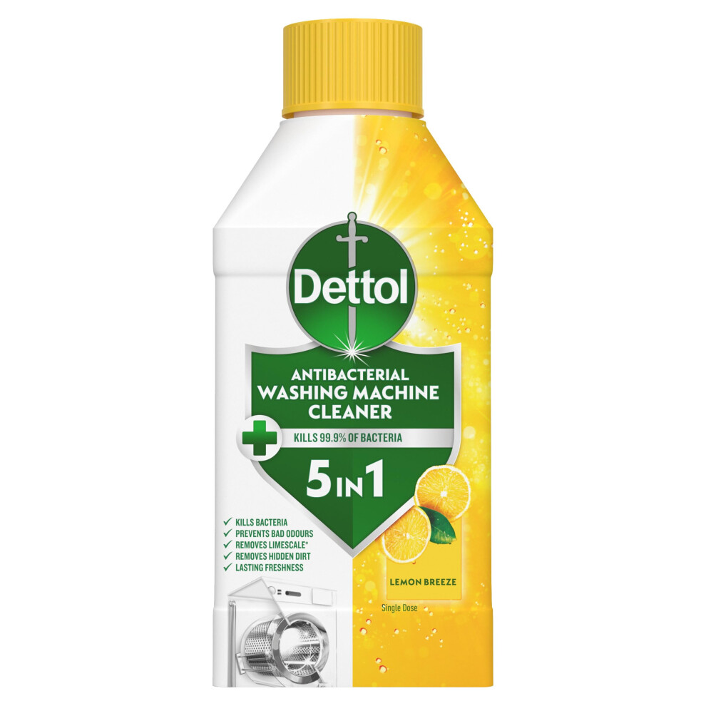 Dettol Washing Machine Cleaner Lemon 250Ml Antibacterial Removes Bacteria O