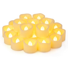 24 Pack 3.8cm x 3cm Battery Operated LED Tea Light Candles, Small Flameless Flickering Votive Candles