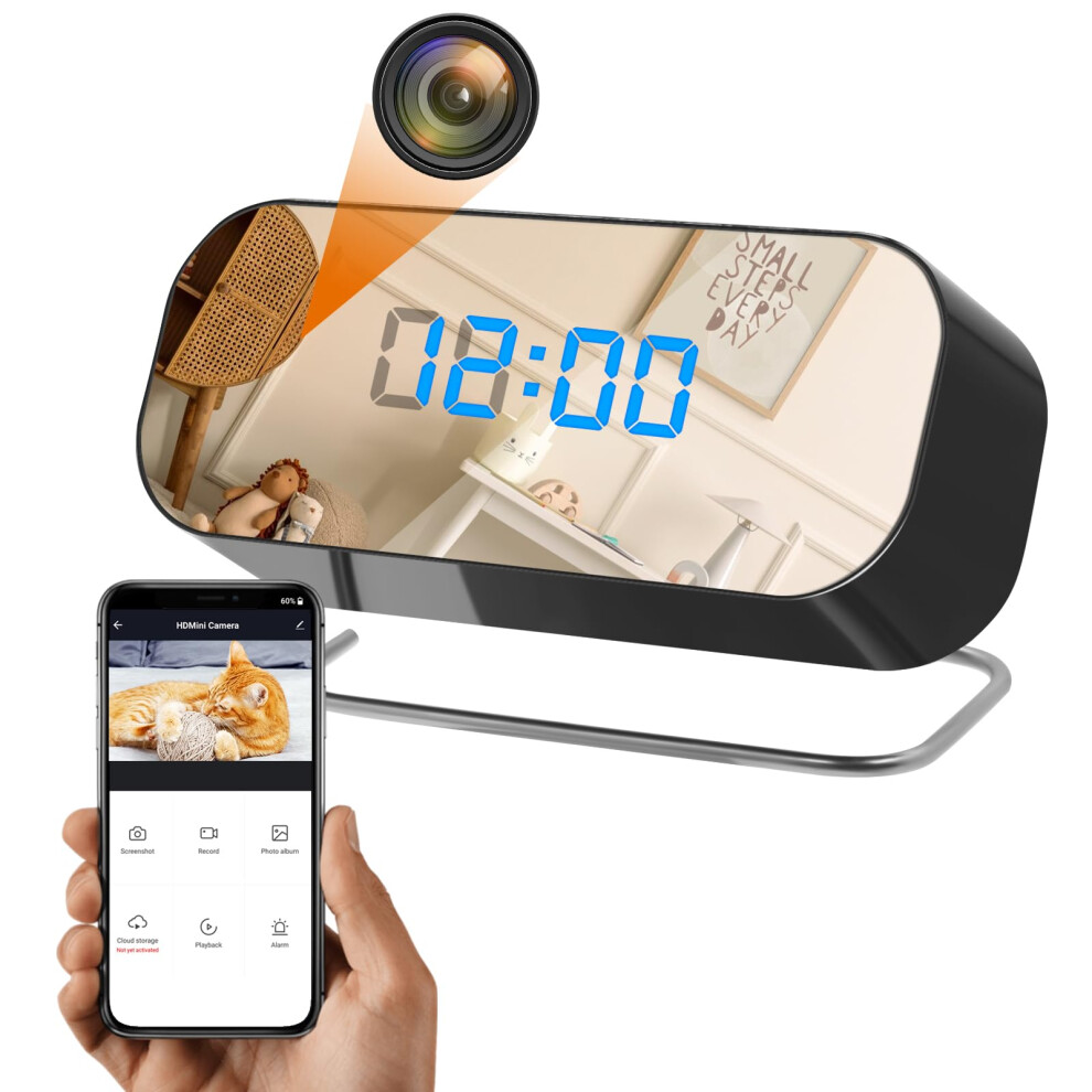 Heygocam Security Camera, Wifi Hidden Spy Camera Clock, 1080P Nanny Cam With Night Vision, Remote Viewing, Motion Detection For Indoor Surveillance 9344448442376