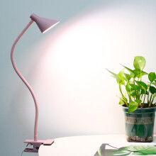 Lzonunl Pink Desk Lamp with Clip, 3 Light Modes & 10 Dimmable Brightness, Small Book Reading Light, Bedside Lamp for Office, Bedroom, Study, USB Plug
