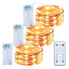 innolife Fairy Lights Battery, 3M 30LEDs 8 Modes String Lights Battery Operated, Fairy Lights Indoor/Outdoor with Remote Timer for Bedroom, Party, We