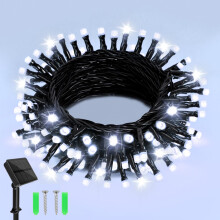 Dalugo Solar Garden Lights Outdoor, 5m 50 LED Solar Powered String Lights, Waterproof Cool White Fairy Lights 8 Modes for Garden, Patio, Yard, Festiv