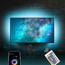Mexllex TV LED Lights, 4M TV Backlight for 50''-70'' TV, Music Sync LED TV Light with Bluetooth Function - RGB Color Changing Light Strip for Bedroom