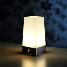 Auraglow Wireless PIR Motion Sensor Table Lamp Super Bright LED Battery Powered Hallway Night Light - Square - 1 Pack