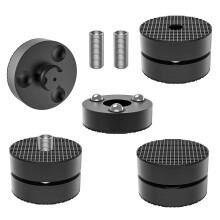 Tertullus 4 Sets Aluminum Subwoofer Speaker Feet Silver With Shock-Absorbing Beads,Hifi Turntable Adjustable Feet For Hifi Devices Amplifier Turntabl
