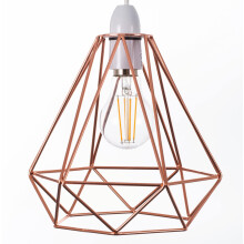 Giggi Rose Gold Cage Metal Basket Ceiling Light Shade, Wrought Iron Ceiling Fitting Light & Industrial Style Ring Light for Indoor and Metal Basket P