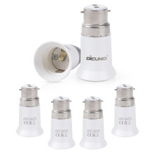 DiCUNO B22 to E27 Socket Converter, Socket Adapter, Bayonet to Screw Edison, BC to ES Lamp Base Adapter for LED Bulbs and Incandescent Bulbs and CFL