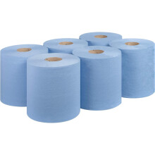 REQUISITE NEEDS Embossed 2 Ply Blue Rolls - Blue Paper Towel Tissue (Pack of 6)