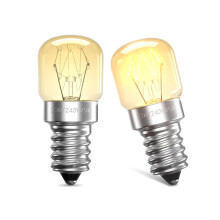 Klarlight 2 Pack Oven Bulb 25W E14 Incandescent Bulbs Dimmable Warm White 2400-2600K 300 Temperature Heat Resistant SES Small Edison Screw 360 Degree