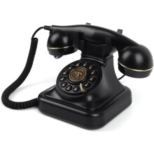 Retro Corded Phone, Corded Home Phones with Push Button, Vintage Phone Landline with Adjustable Ringer Volume and Redial Function, Retro Telephone Ph
