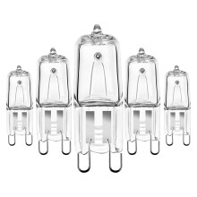 Comyan 5Pack G9 Halogen Bulbs 230V 33W (34W) 2800K Warm White 450lm Clear G9 Capsule Bulb Dimmable