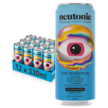 Neutonic Nootropic Productivity Energy Drink Blue Raspberry 12 Cans 120mg