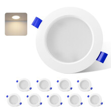novapollo 6W LED Recessed Ceiling Lights 10 Pack - 450 LM Ceiling Spotlights, 4000K Cool White Light, Cut Φ95 mm, Ultra Slim Easy Install LED Downlig
