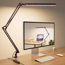 SKYLEO Desk Lamp - LED Desk Light - 5 Color Modes X 11 Brightness Levels - Adjustable Swing Arm - Timmer & Memory Function - 12W Study Lamp - Red
