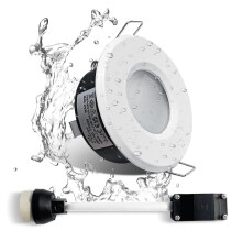 Sweier IP65 Recessed Downlight Single Pack - GU10 White Bathroom Spotlights, Die-Cast Aluminium, 68mm Cut-Out, Matte Finish Incl. GU10 lamp Holder(Bu