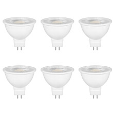 Caldarax 6 Pack MR16 GU5.3 LED 5W 12V Reflector Bulb, Natural White 4000K, Equivalent to 50W 35W Halogen Spotlight Bulb, 500LM, 120Beam Angle, Non-D