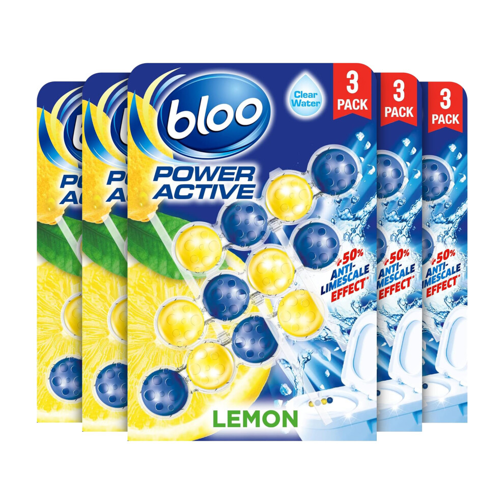 Bloo Power Active Toilet Rim Block Lemon With Antilimescale Cleaning Foam D