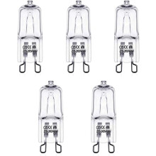DoRight 5-Pack Wax Burner Bulbs - G9 Halogen, Warm White 2700K, Dimmable Capsule Bulbs (40W), AC 220-240V, Candle/Wax Warmer Replacements