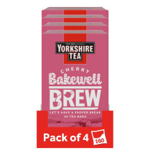 Yorkshire Tea Cherry Bakewell Brew 4 Boxes of 40 Tea Bags Total 160 Bags