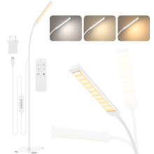 iFalarila Floor Lamp with Remote Control, 120 LED 10 W, 3 Colours & 10 Brightnesses, Flexible Gooseneck for Living Room/Bedroom/Office