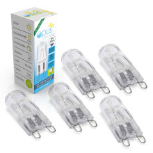 Opus G9 Halogen Bulb | 18W = Equivalent to 26W G9 Bulb | Warm White 2700K | Long Life 2,000 Hours | Clear Glass Capsule | Dimmable | 2 Pin Light Bulb