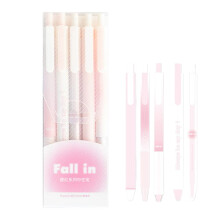 Collection Of 5 Sophisticated Push Ink Markers Fine Tip For-Red