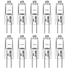 VINBE Halogen Bulb G4 20 Watt 280lm Bi-Pin Bulb (10 Pack) 12 Volt A/C or D/C for Under Cabinet Puck Light, Track Lighting, 2 Pin JC Warm White 2700K